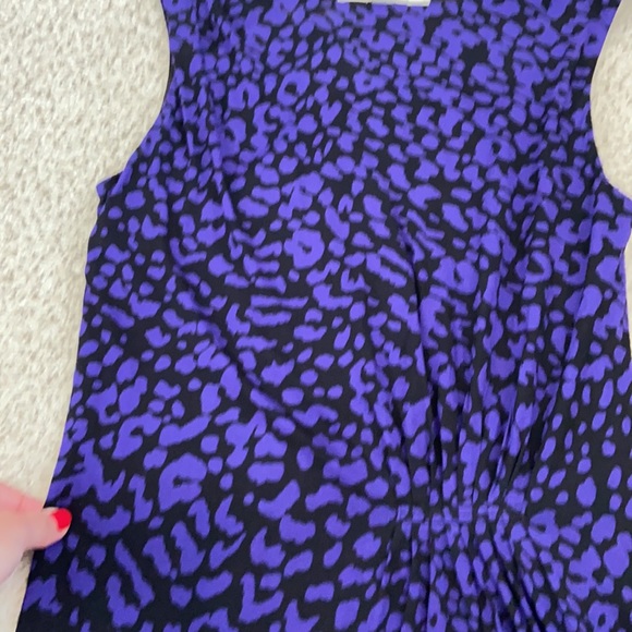 LOFT Purple & Black Animal Print Dress, XS - Picture 6 of 13